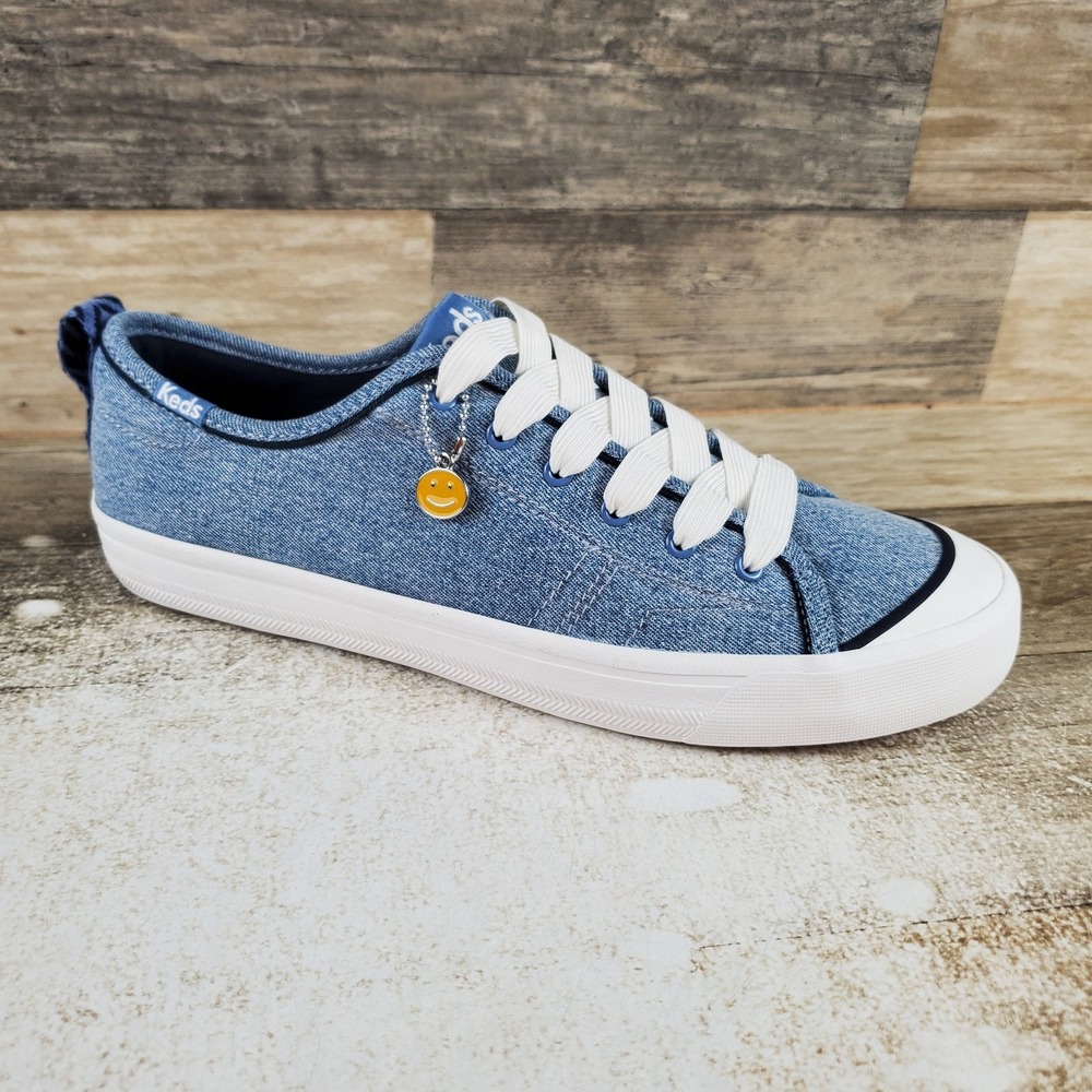 Keds Cruise Womens Shoes Sz 7.5 M Blue Denim‎ Charm Round Toe Slip On Sneakers